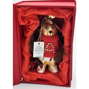 Swarovski Crystal Adrienne Holiday Ornament Cheerleader Red Sweater w Box READ